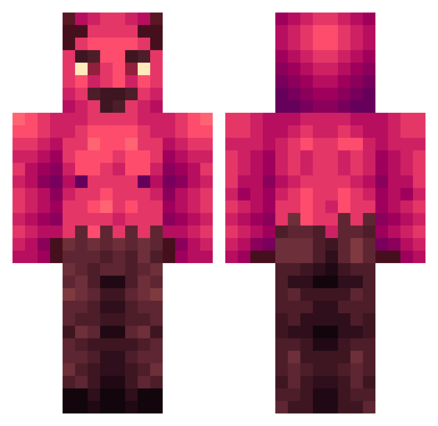 Winchesky Minecraft skin, front and back view
