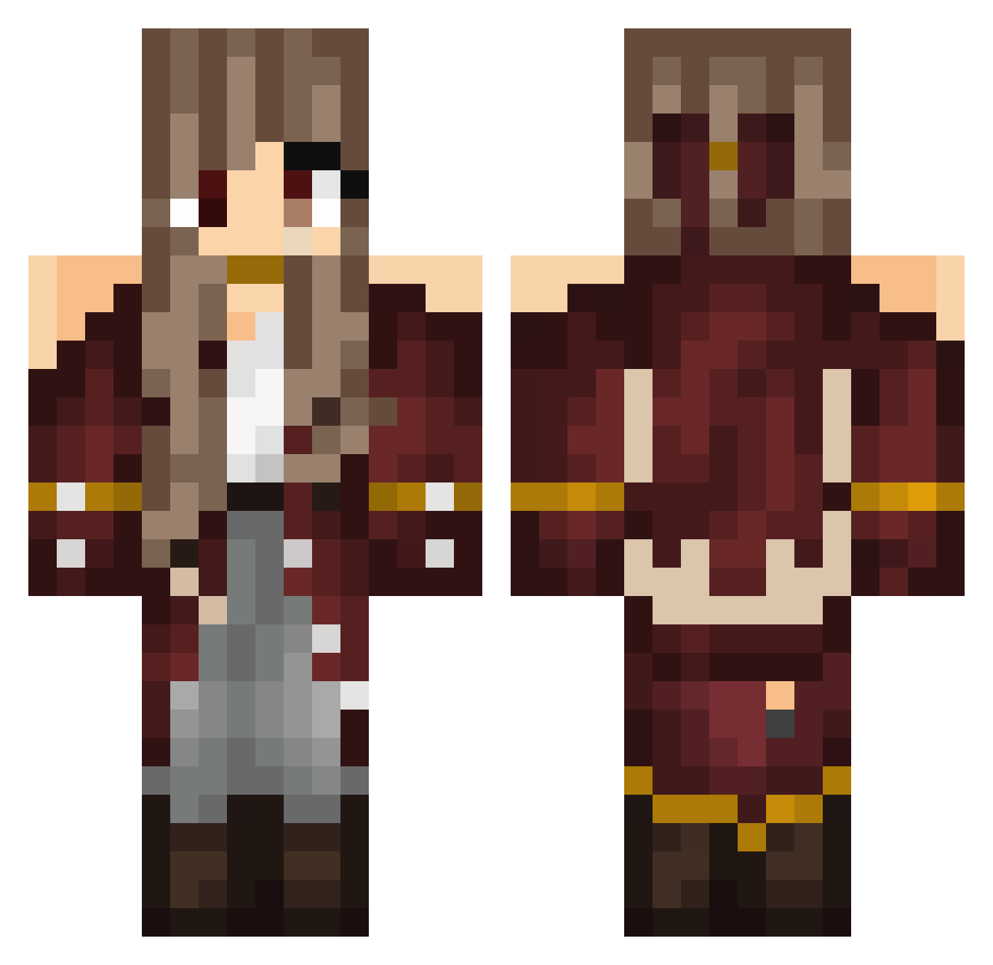 CricriFR60 Minecraft skin, front and back view