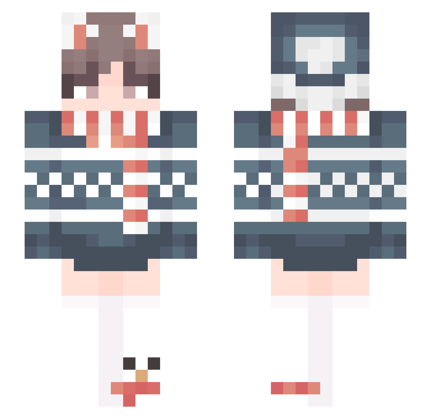 11Dark Minecraft skin, front and back view