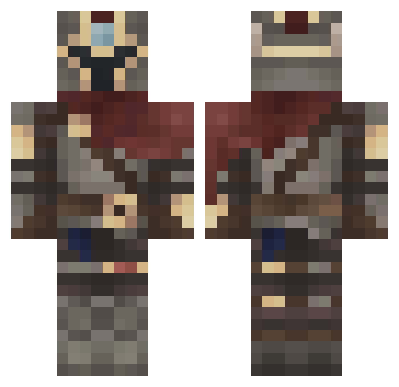 Graafvanh Minecraft skin, front and back view