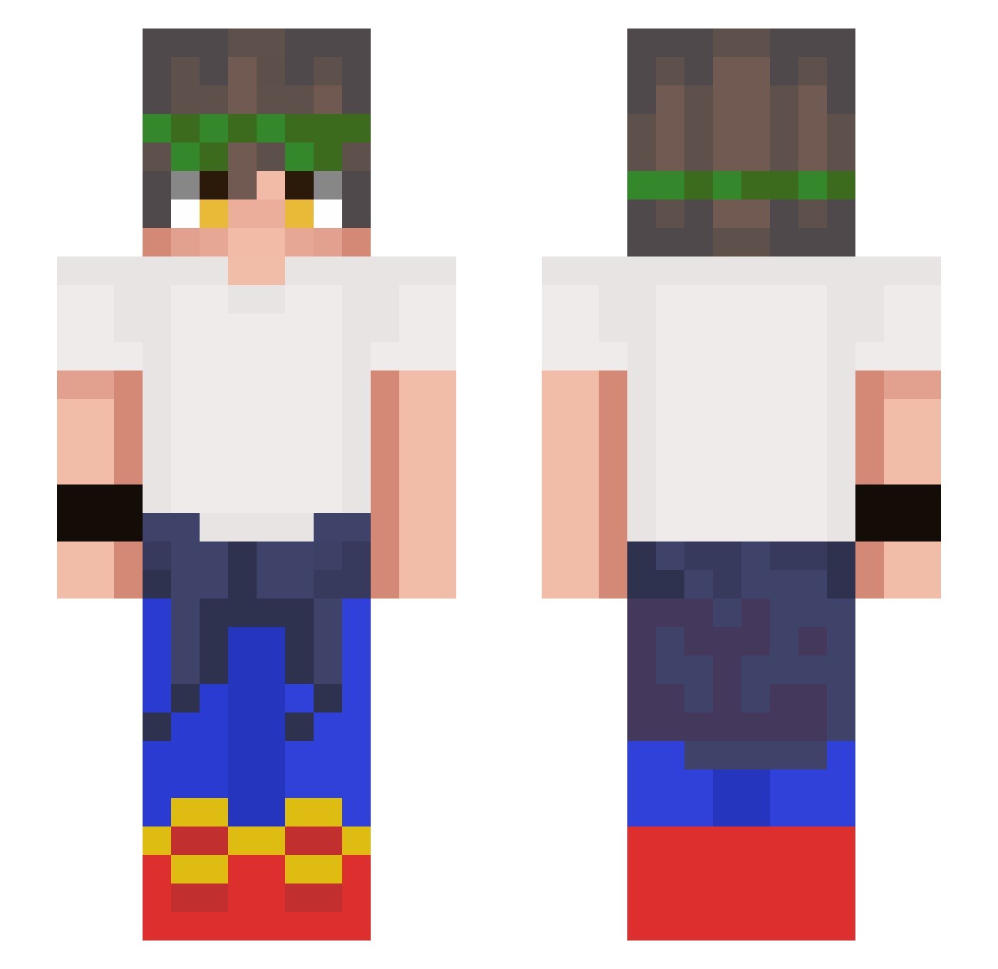 Slay1v9 Minecraft skin, front and back view