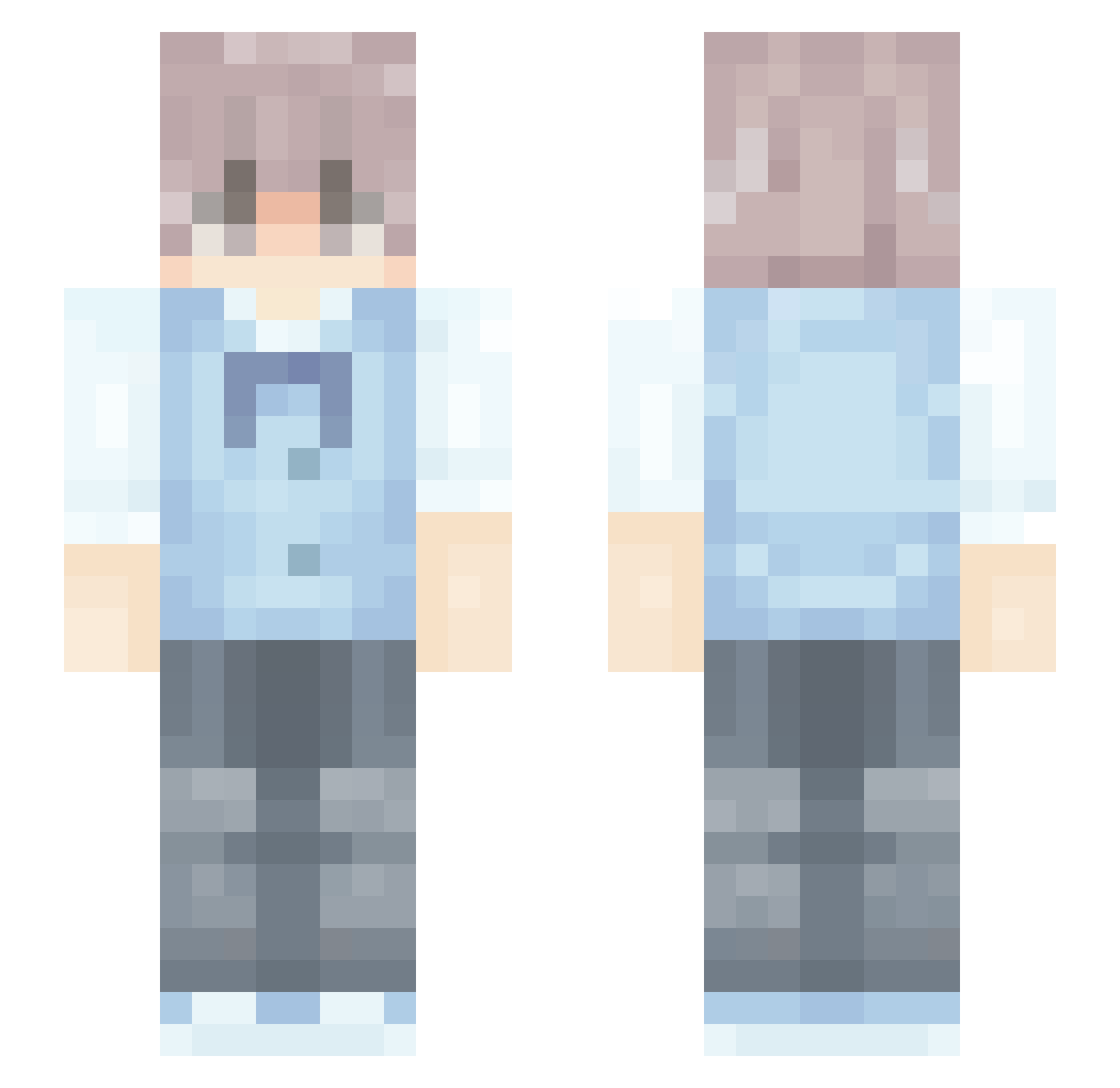Mxngy Minecraft skin, front and back view