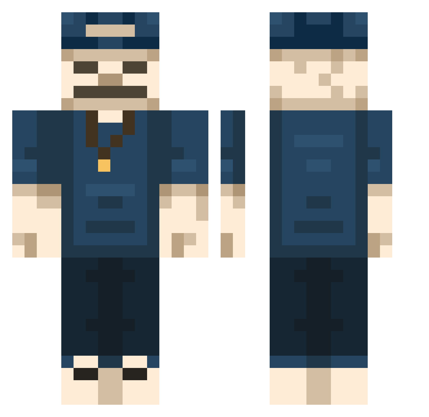 bloWziaa Minecraft skin, front and back view