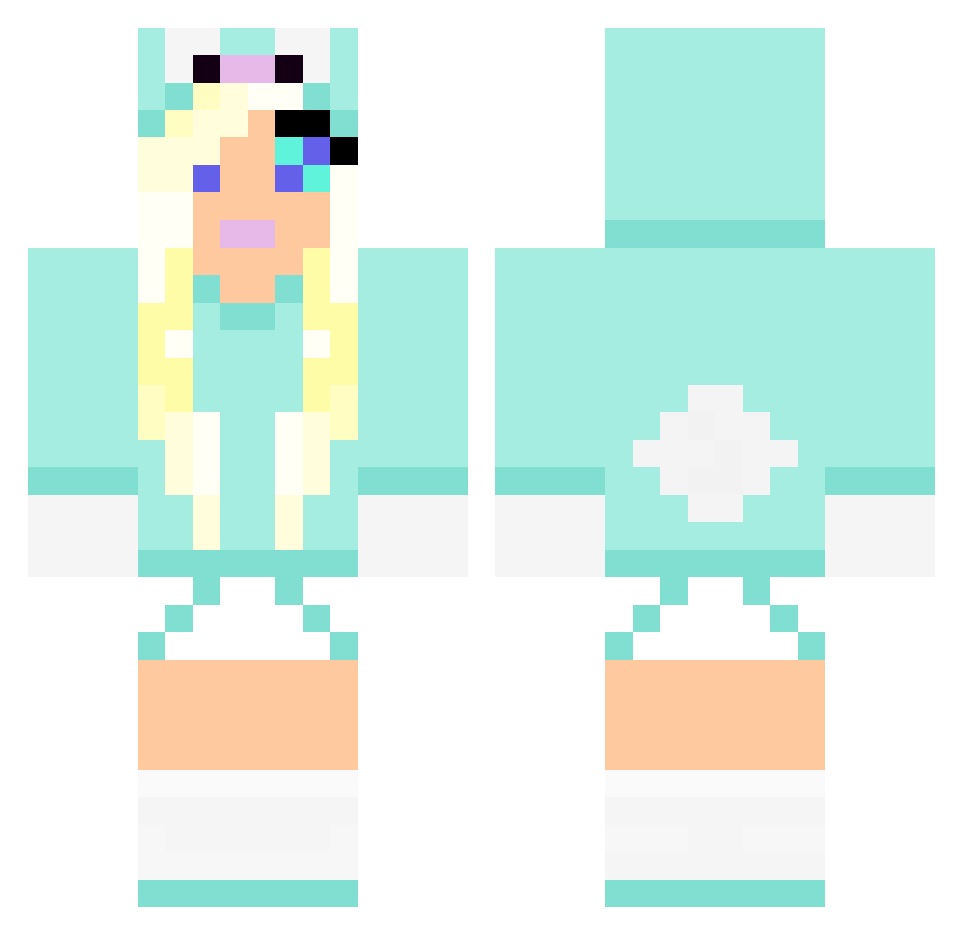 Judy Minecraft skin, front and back view