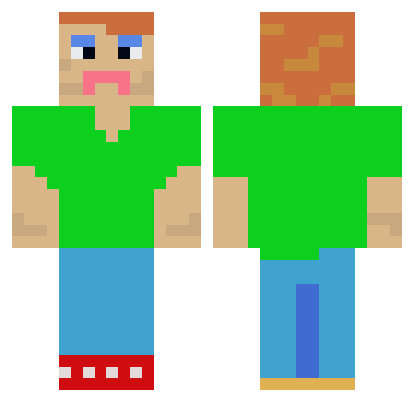 Verifiyz Minecraft skin, front and back view