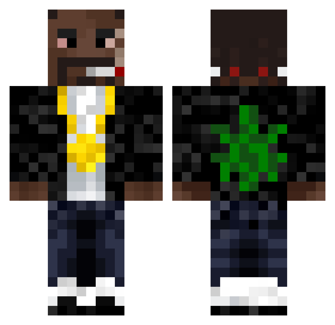 alexnoaka Minecraft skin, front and back view
