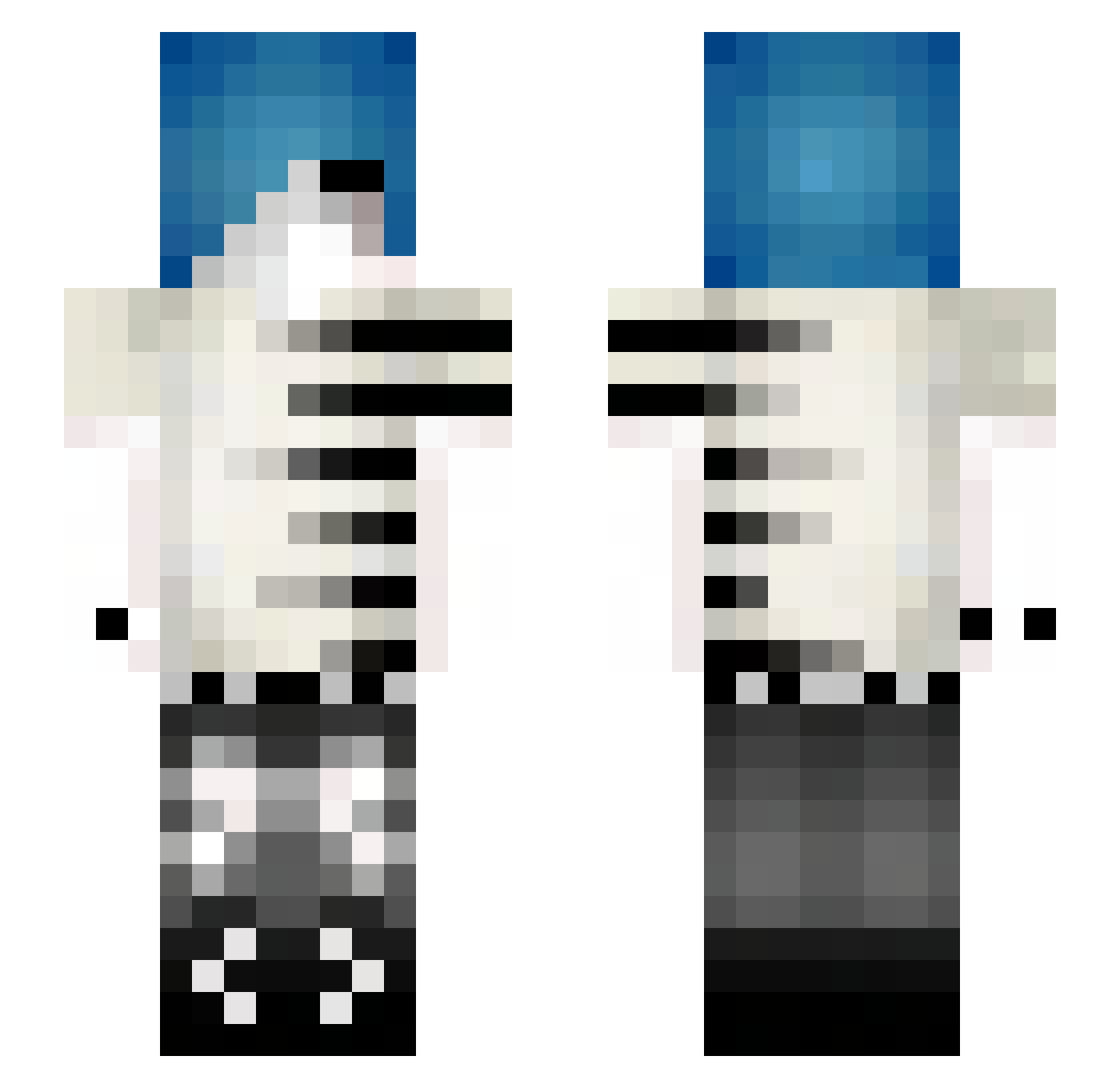 wishi5 Minecraft skin, front and back view