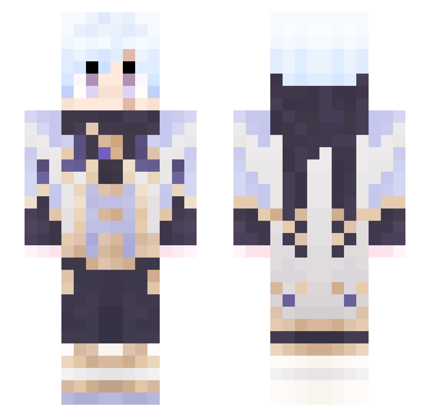 BlankTamashi Minecraft skin, front and back view
