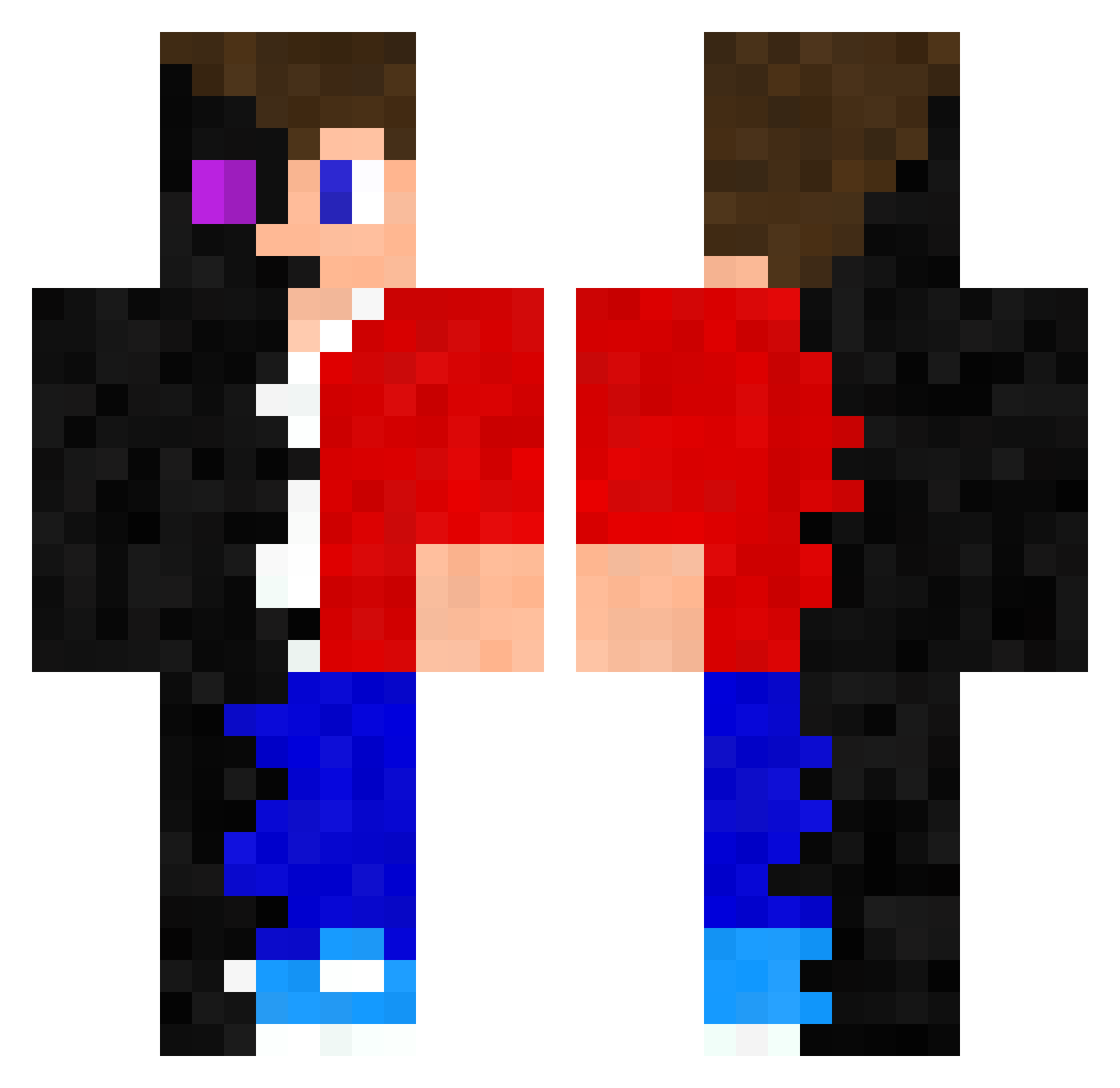 PapiPieterJr Minecraft skin, front and back view