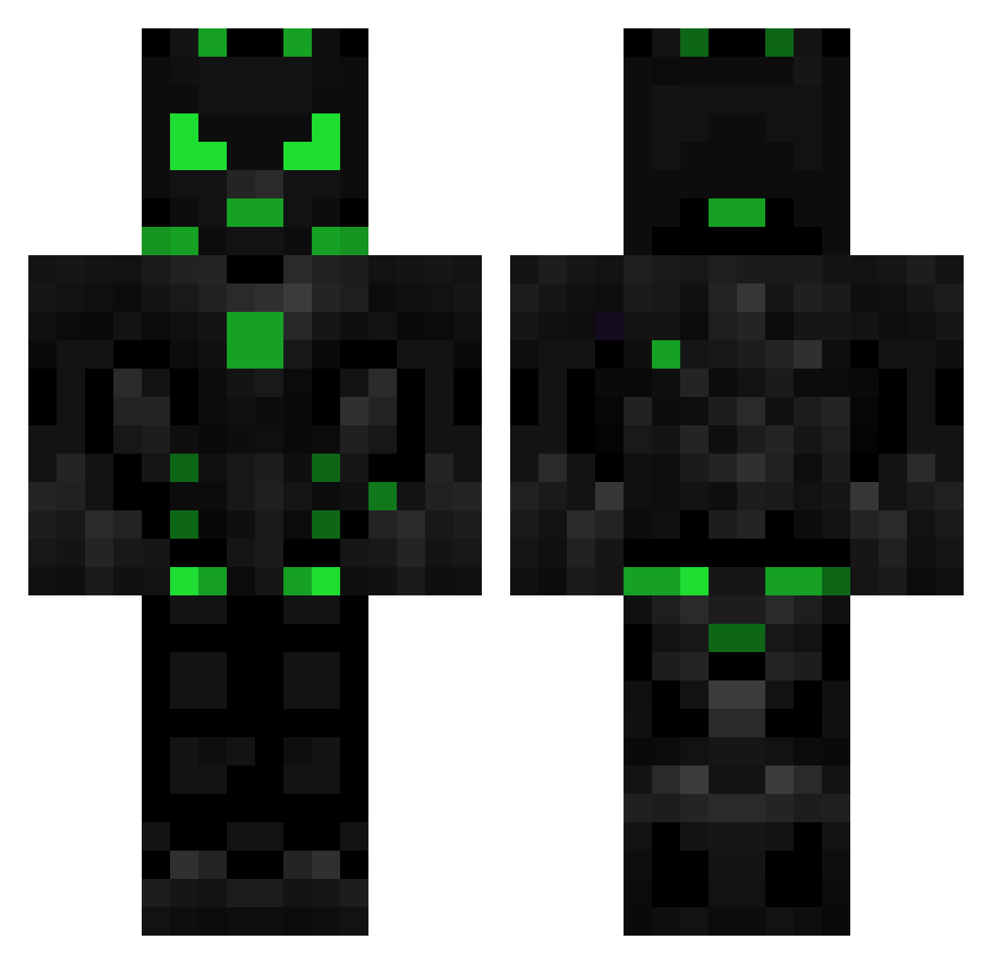 Sameraldo Minecraft skin, front and back view