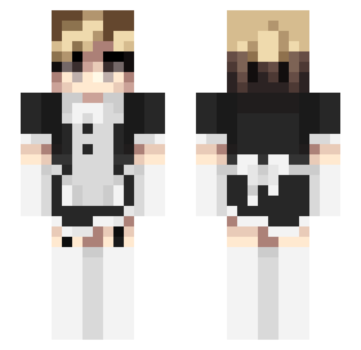 leafyleopard Minecraft skin, front and back view