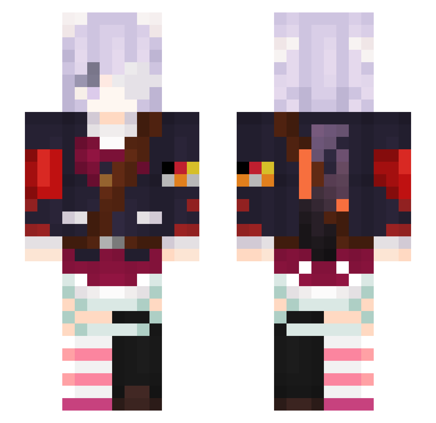 KillFrenemes Minecraft skin, front and back view