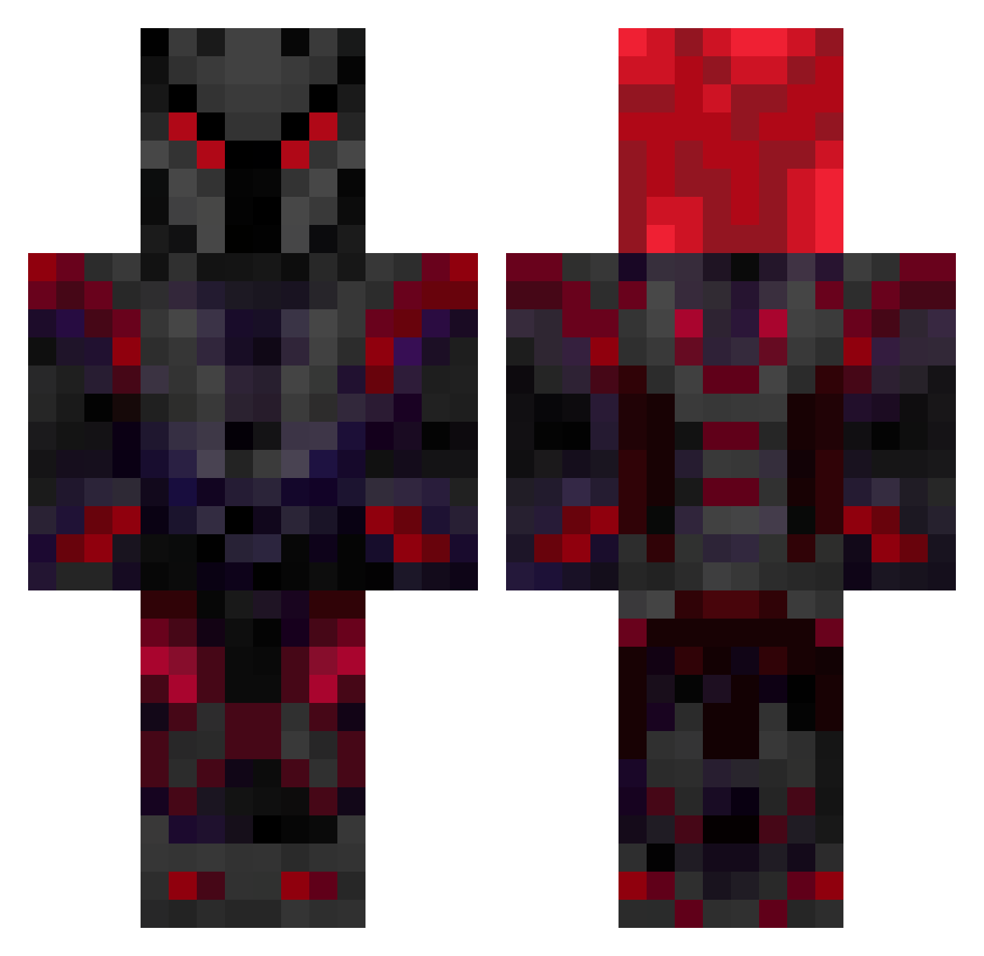 Qvex_z Minecraft skin, front and back view
