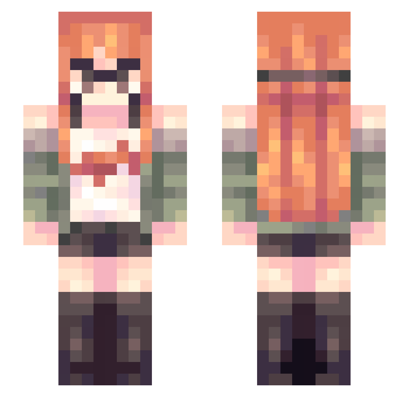 anxiouspapaya Minecraft skin, front and back view