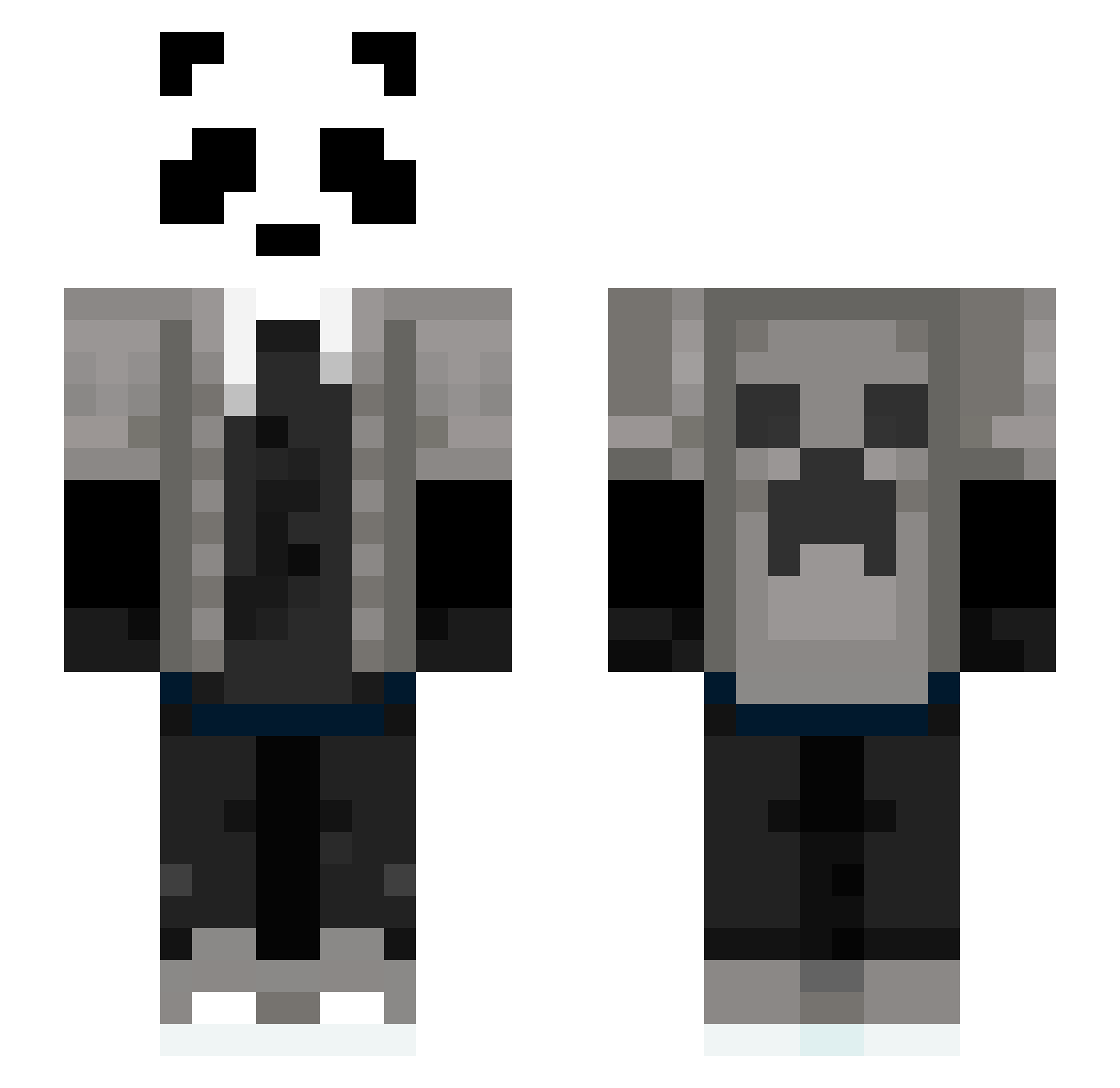 Playfully Minecraft skin, front and back view