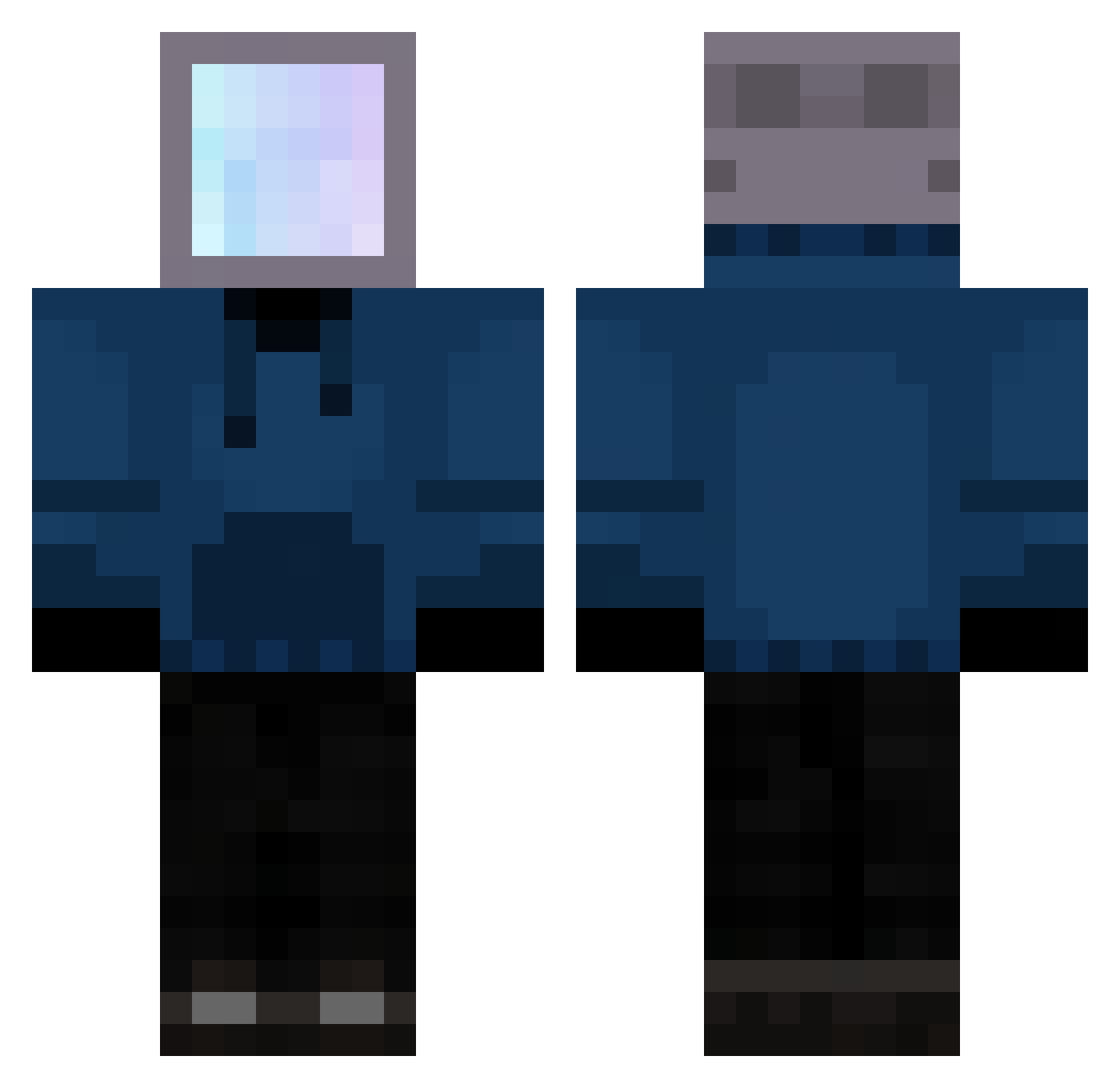 theftSec Minecraft skin, front and back view