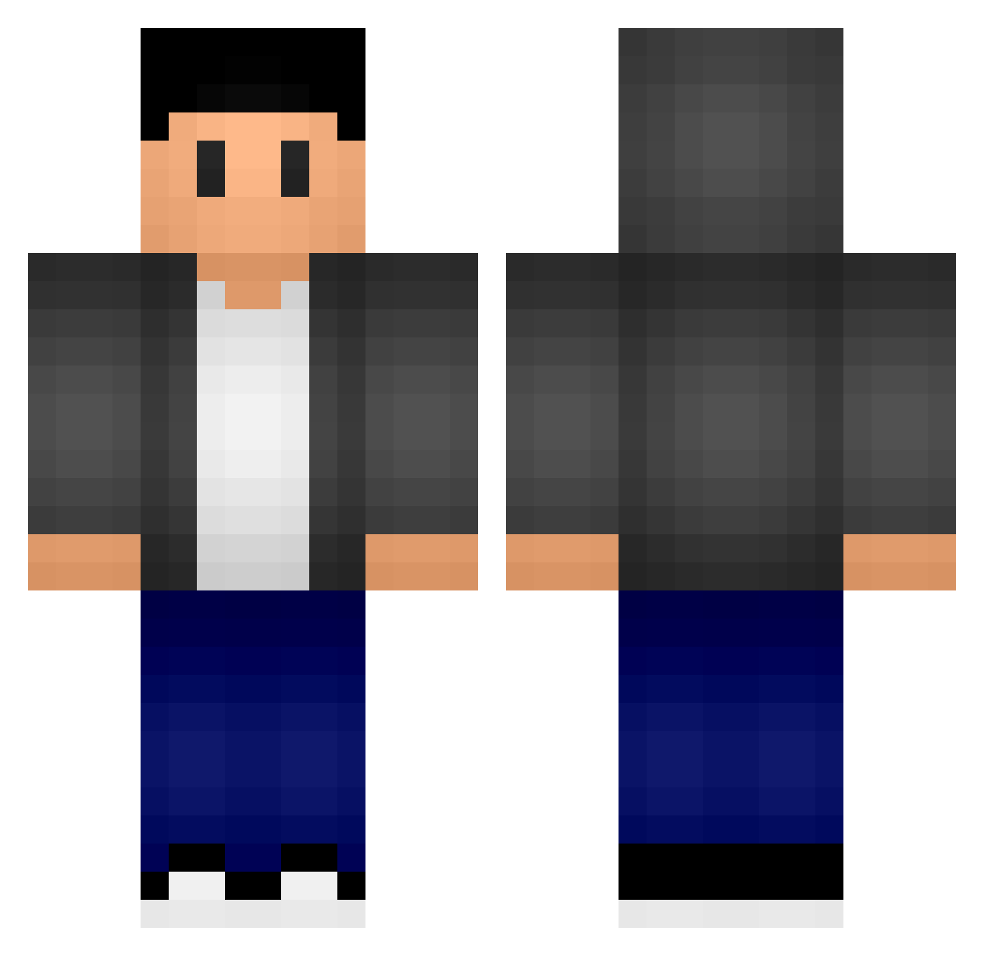RealDanDaCat Minecraft skin, front and back view