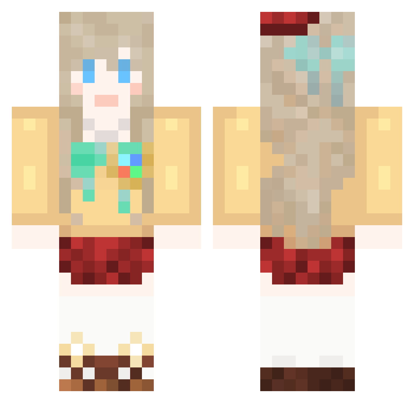 Sue_Sophia Minecraft skin, front and back view