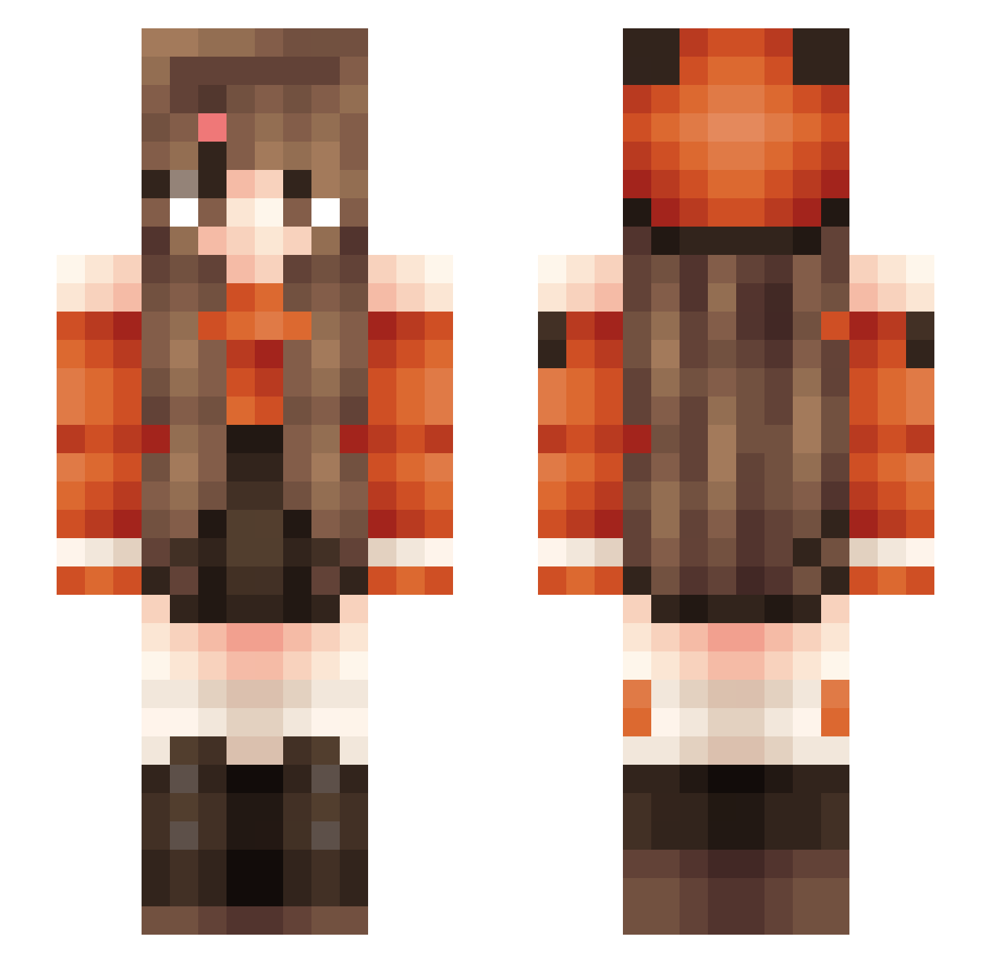 VibiYune Minecraft skin, front and back view