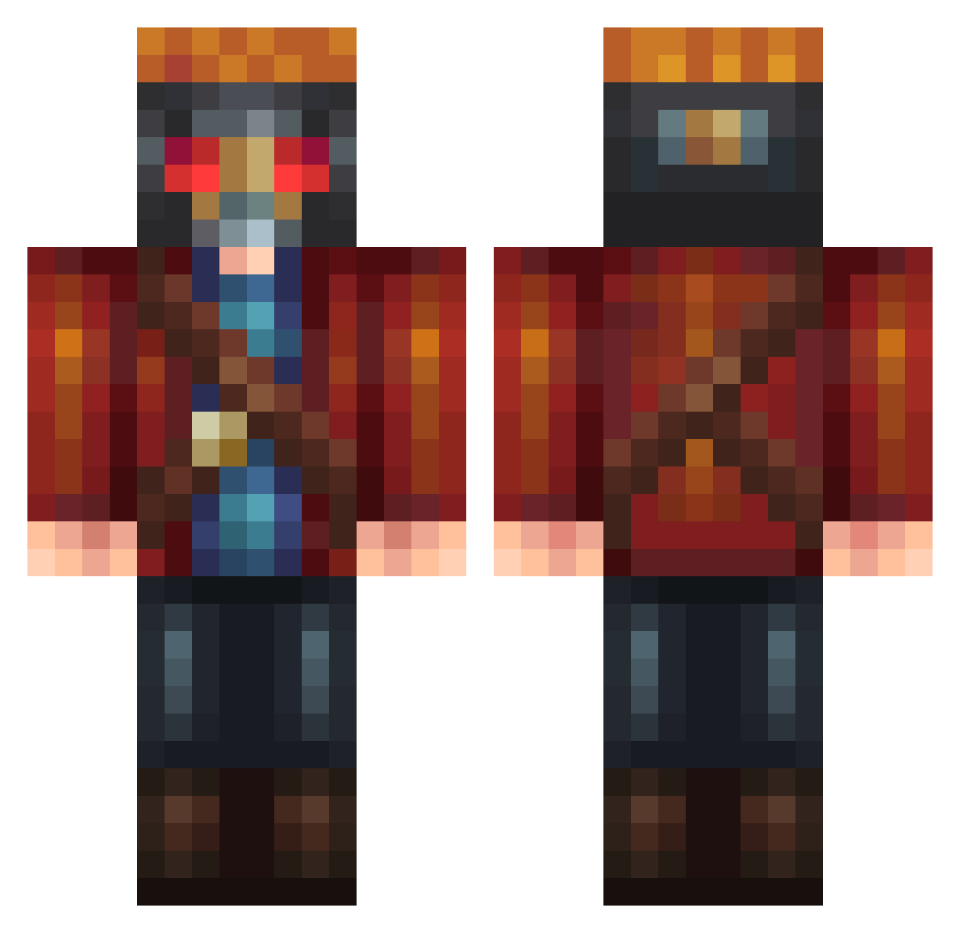 Boczkek Minecraft skin, front and back view