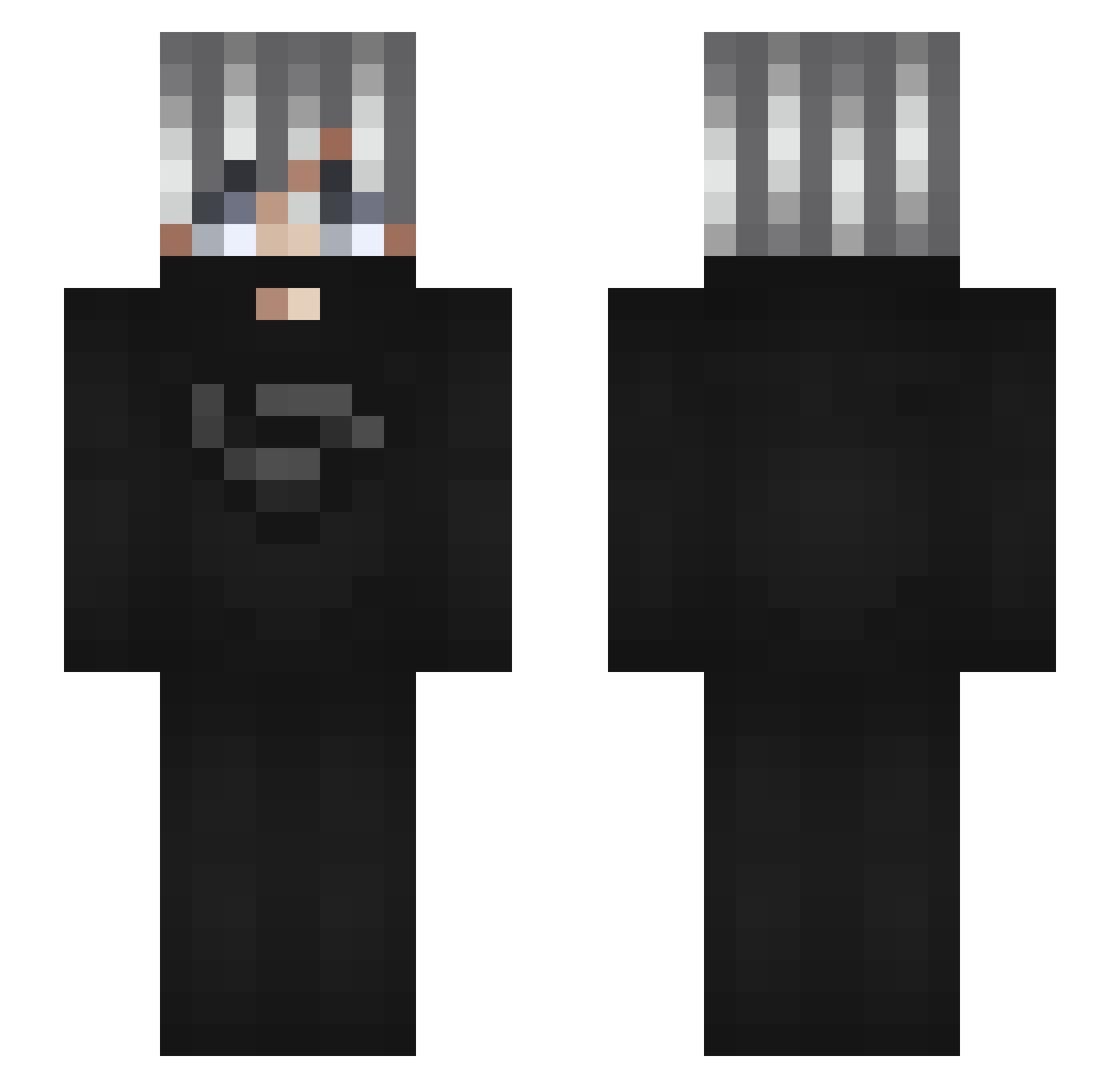 Wicio1509 Minecraft skin, front and back view