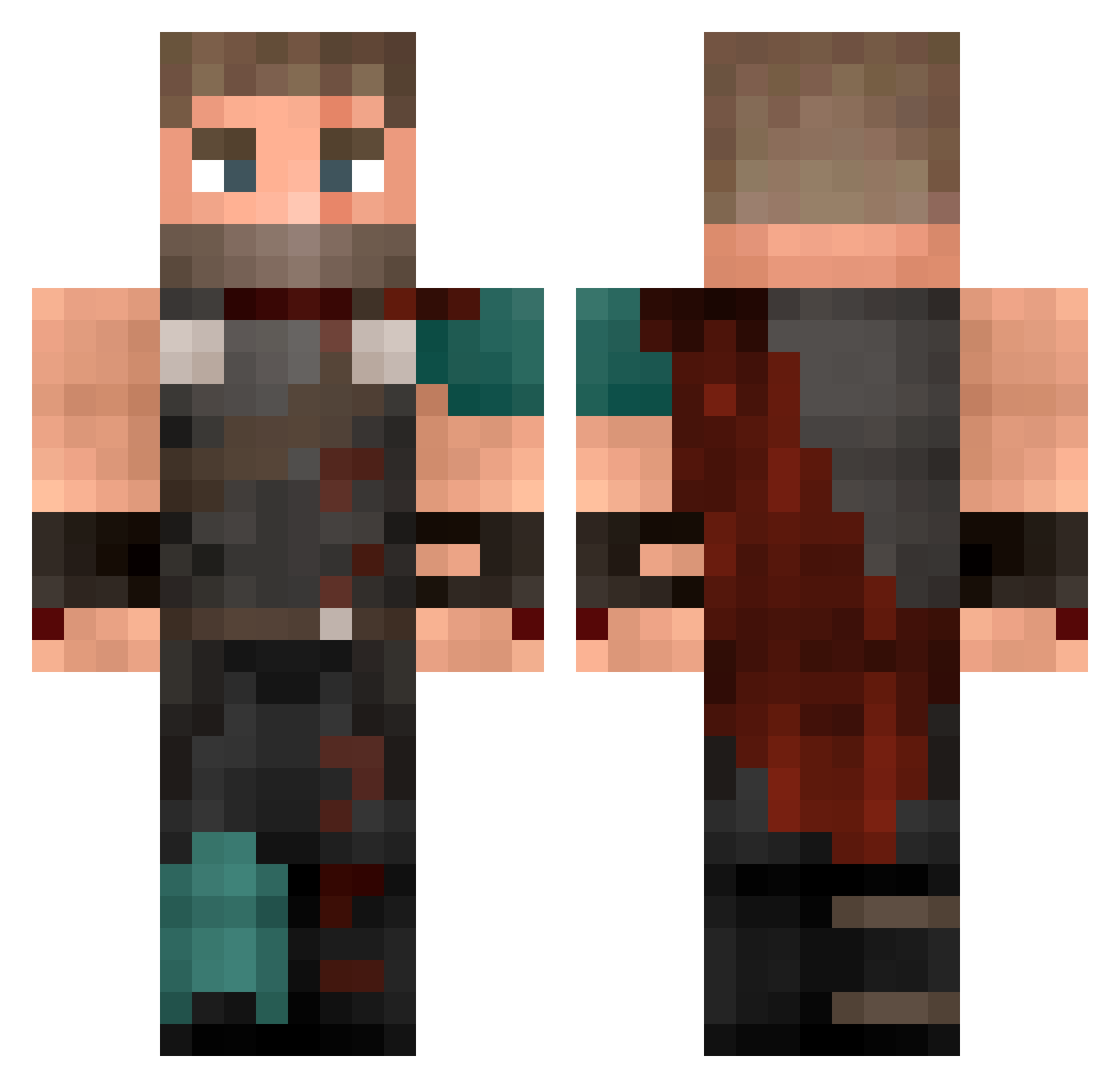 thegladiator1988 Minecraft skin, front and back view