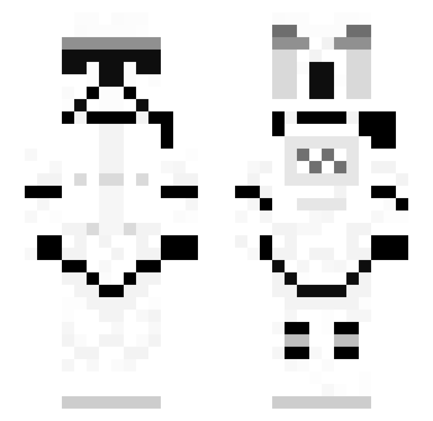 Mandale Minecraft skin, front and back view