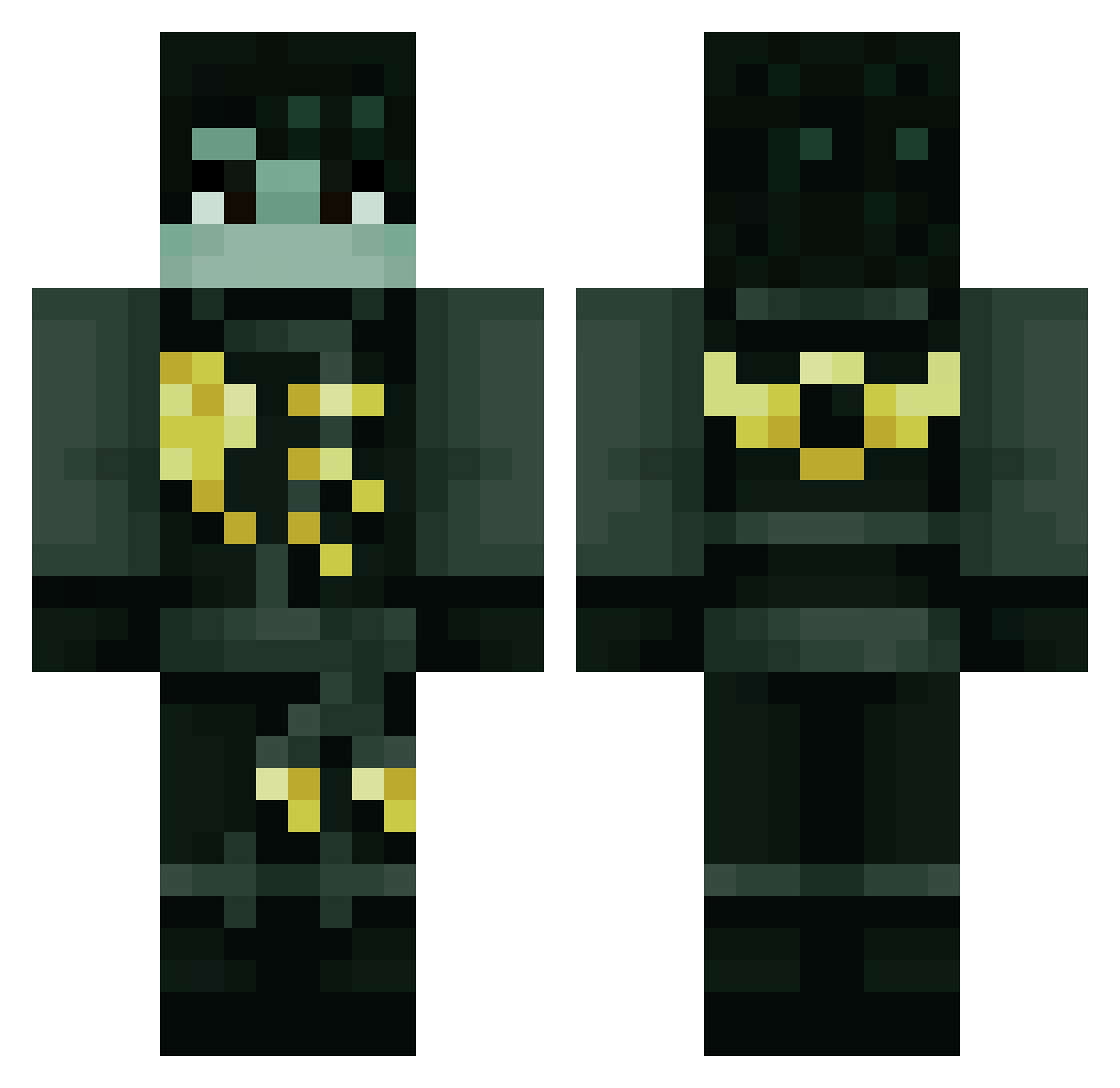 CatsMeaow Minecraft skin, front and back view