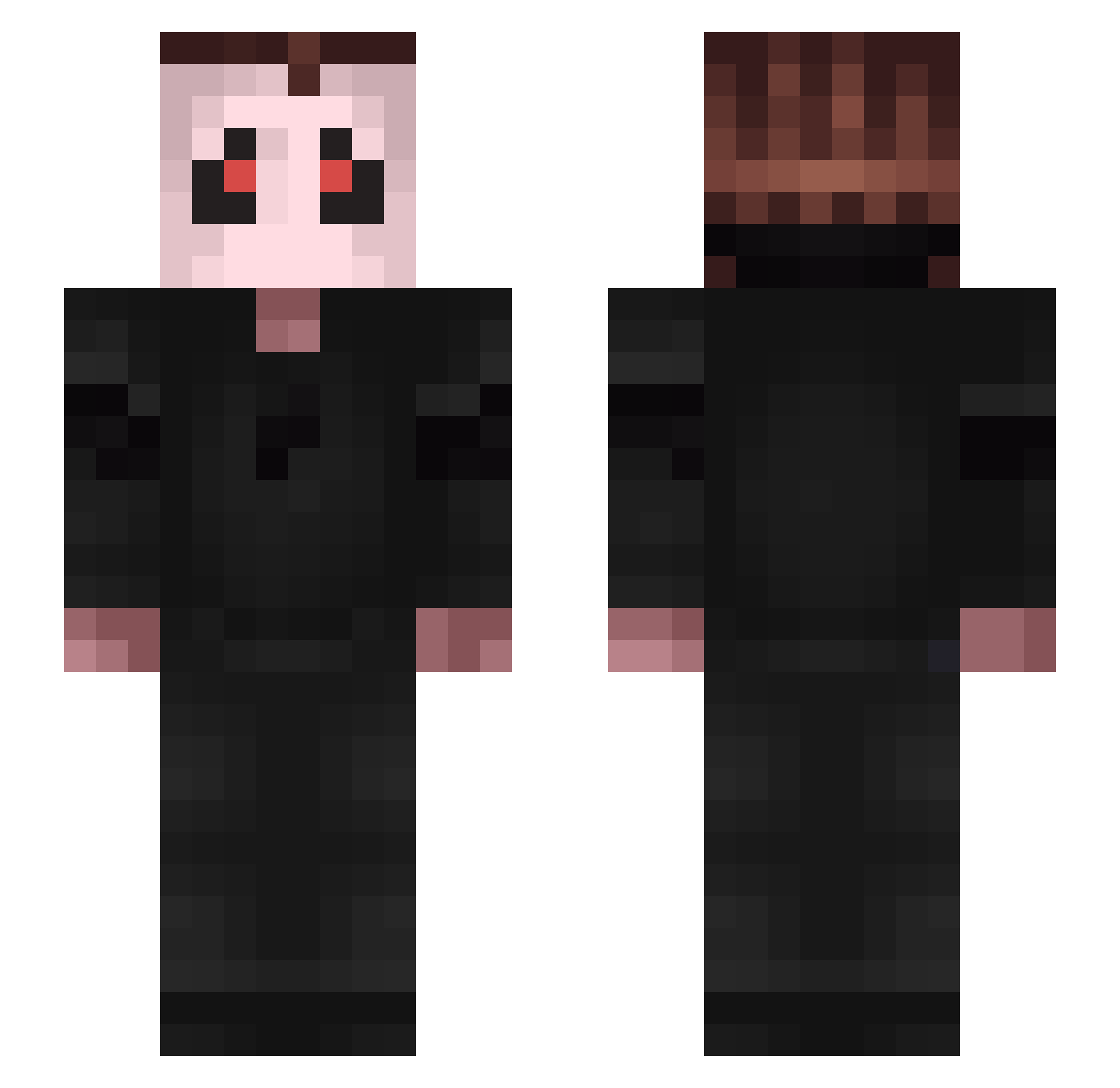 SlenderGHG Minecraft skin, front and back view