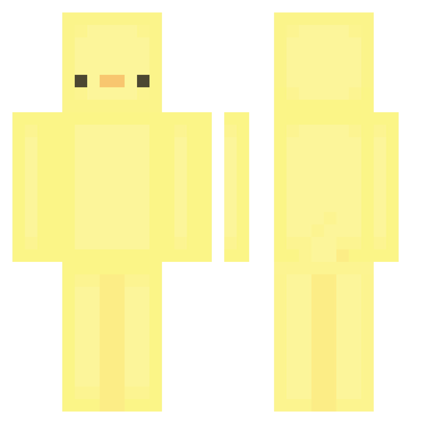WaffIed Minecraft skin, front and back view