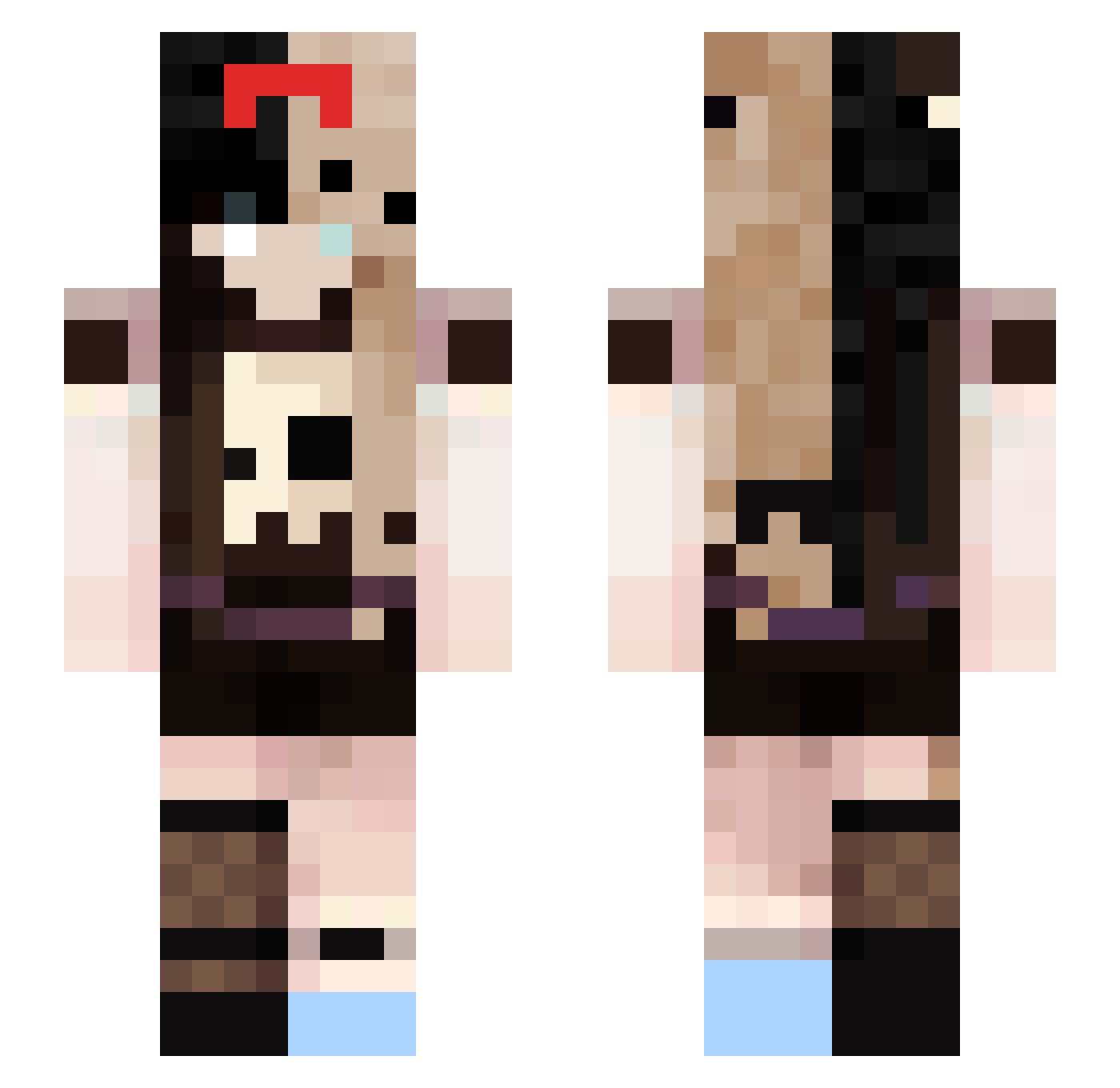 Y_u_r_r_i Minecraft skin, front and back view