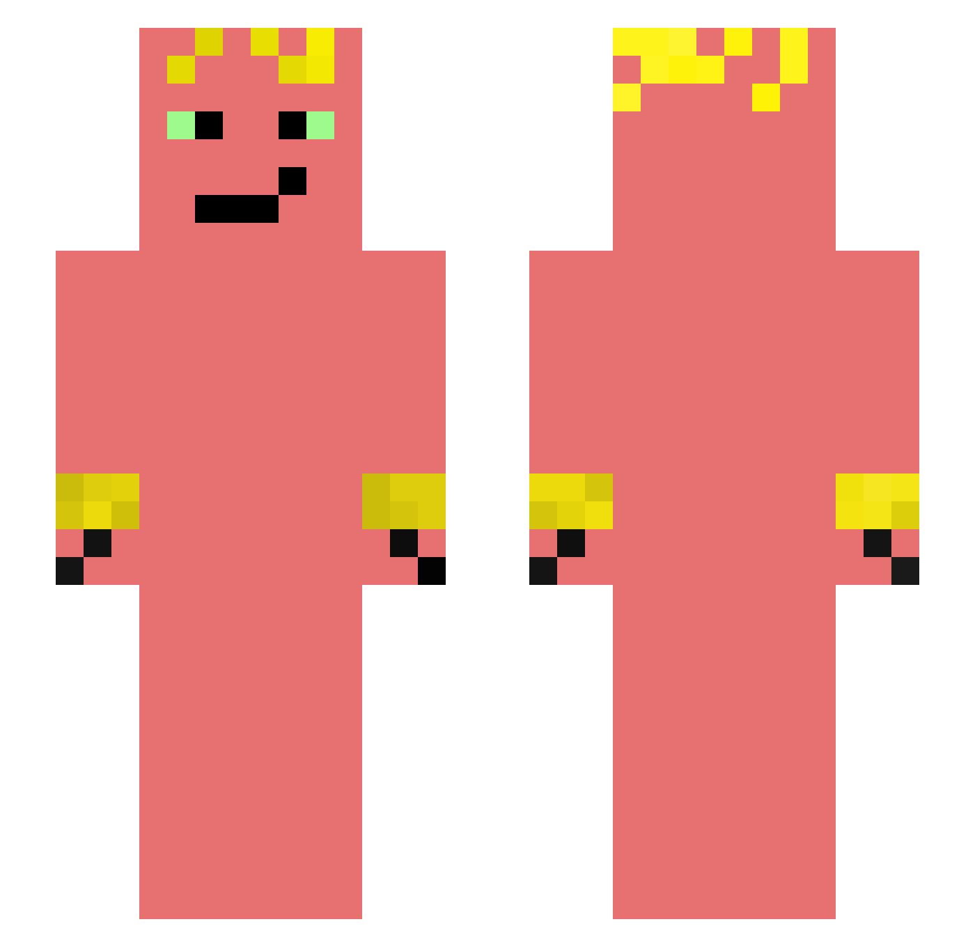 Potatoelel22 Minecraft skin, front and back view