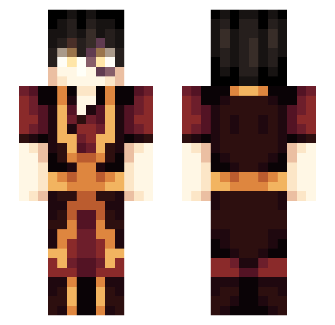 ReaperITF0207 Minecraft skin, front and back view