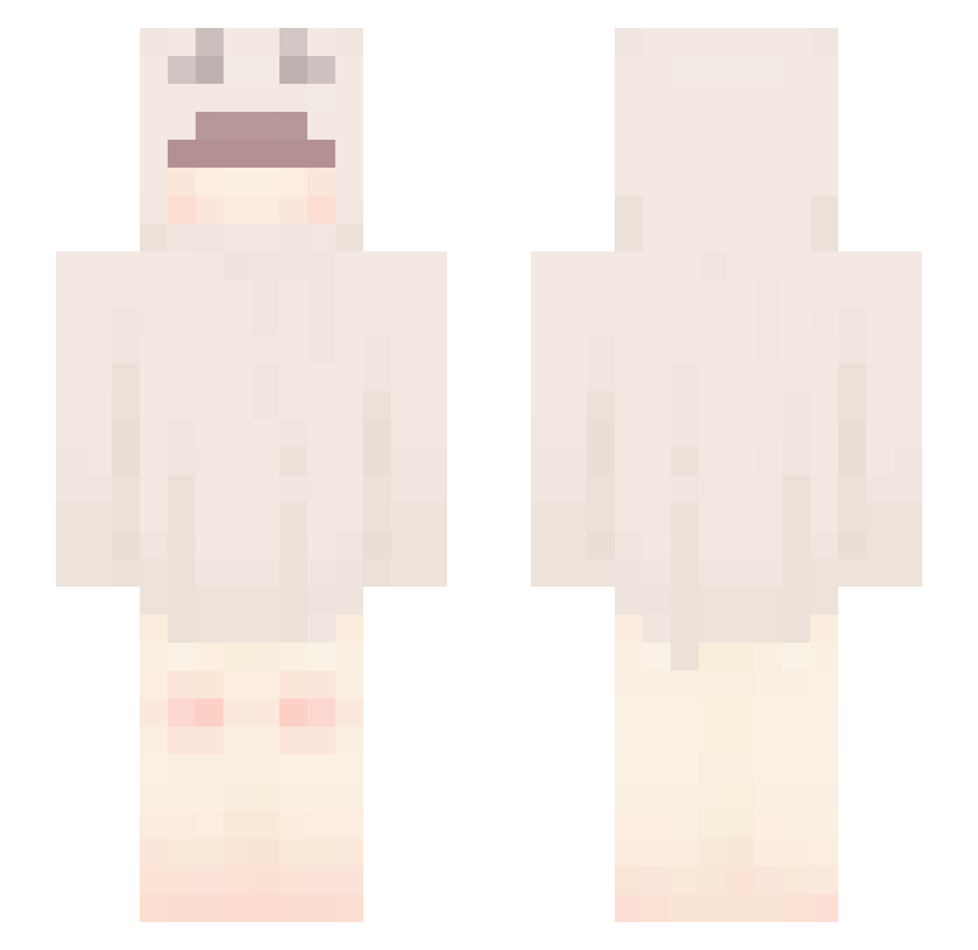 meilala Minecraft skin, front and back view