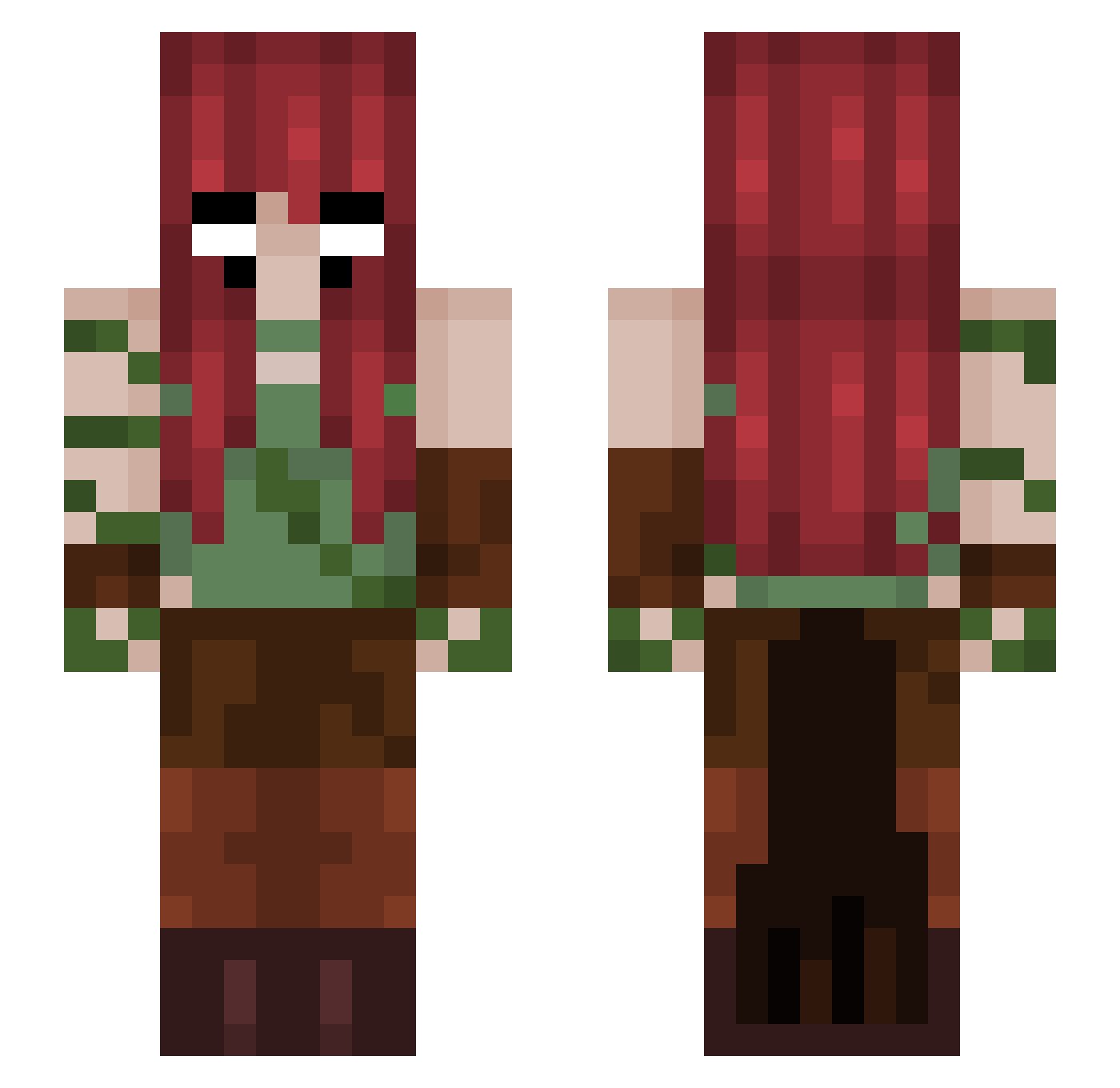 DovePrincess Minecraft skin, front and back view