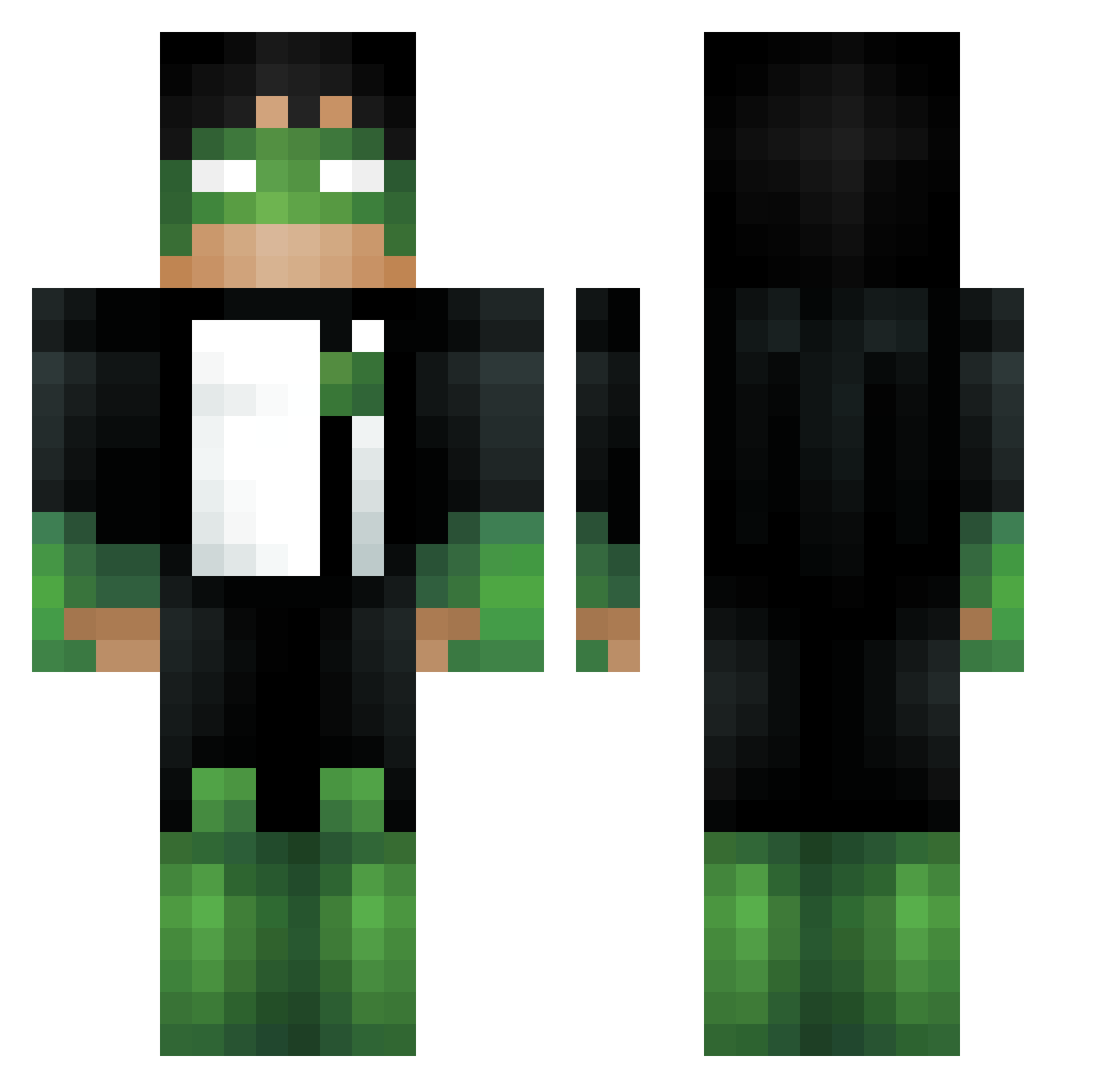 beebzie Minecraft skin, front and back view
