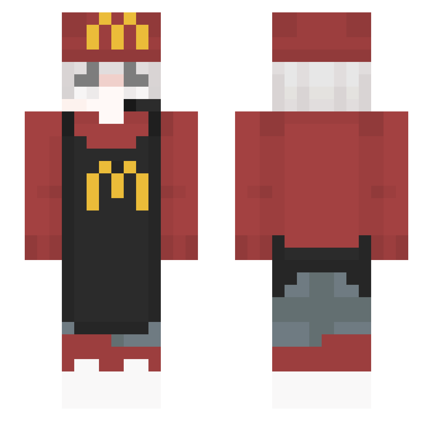 W_I_S_K_Y Minecraft skin, front and back view