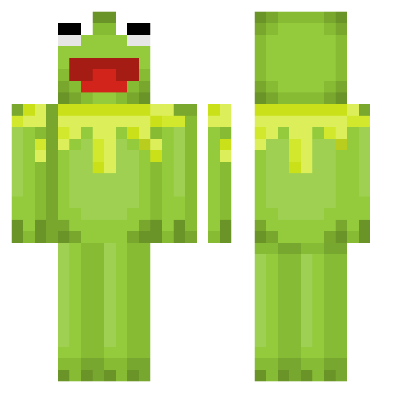 SnazzySocks Minecraft skin, front and back view