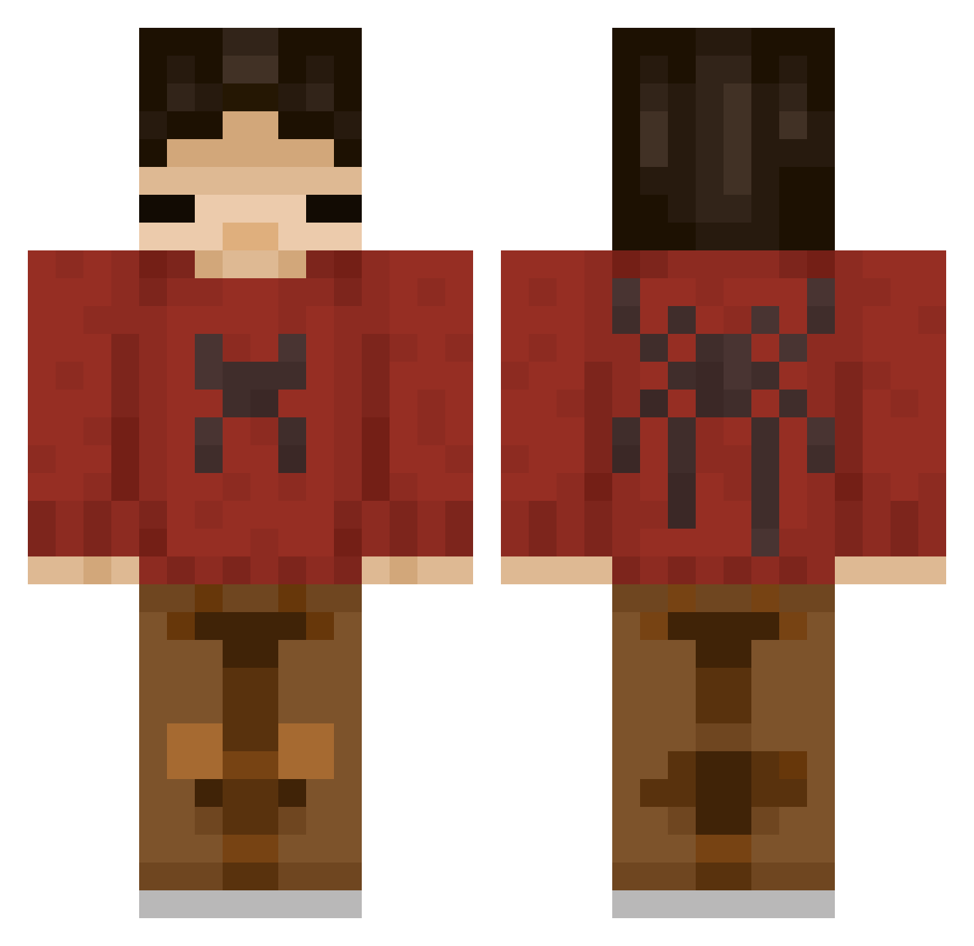 BOOM_kjELlo Minecraft skin, front and back view