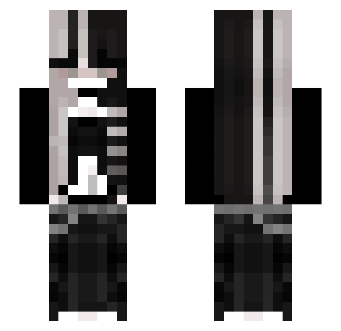 avoidkarma Minecraft skin, front and back view