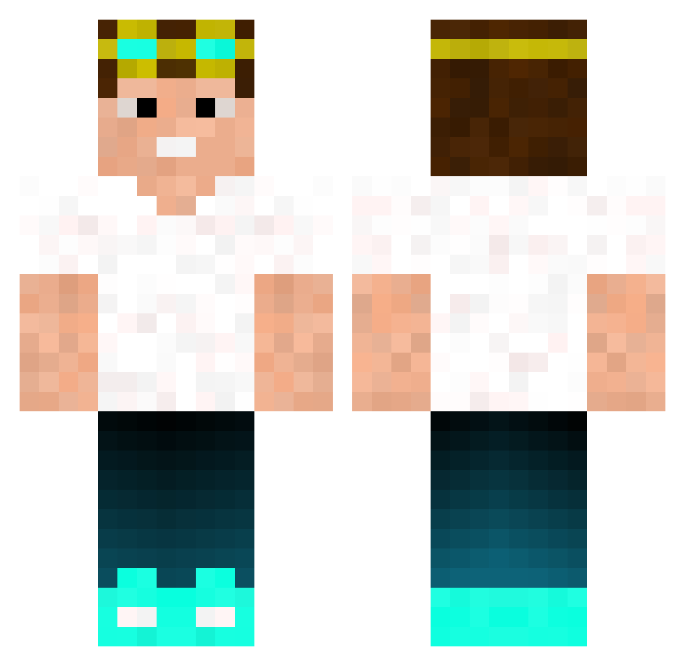 Sidancf Minecraft skin, front and back view
