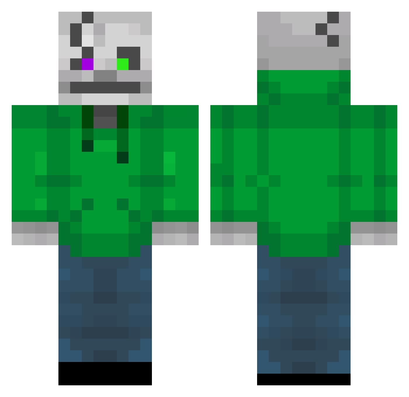 K33wi Minecraft skin, front and back view