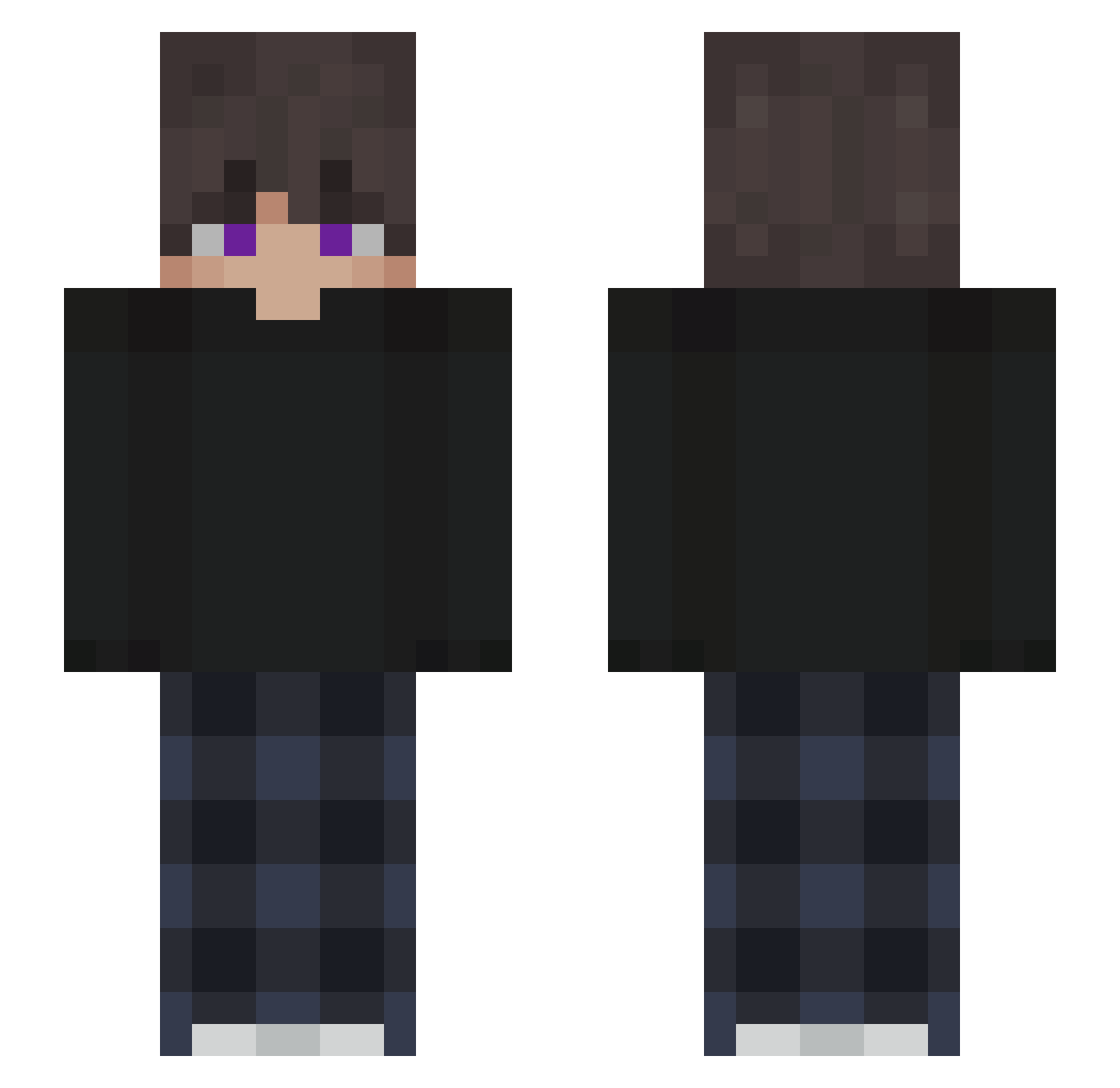 xItsCosmo Minecraft skin, front and back view