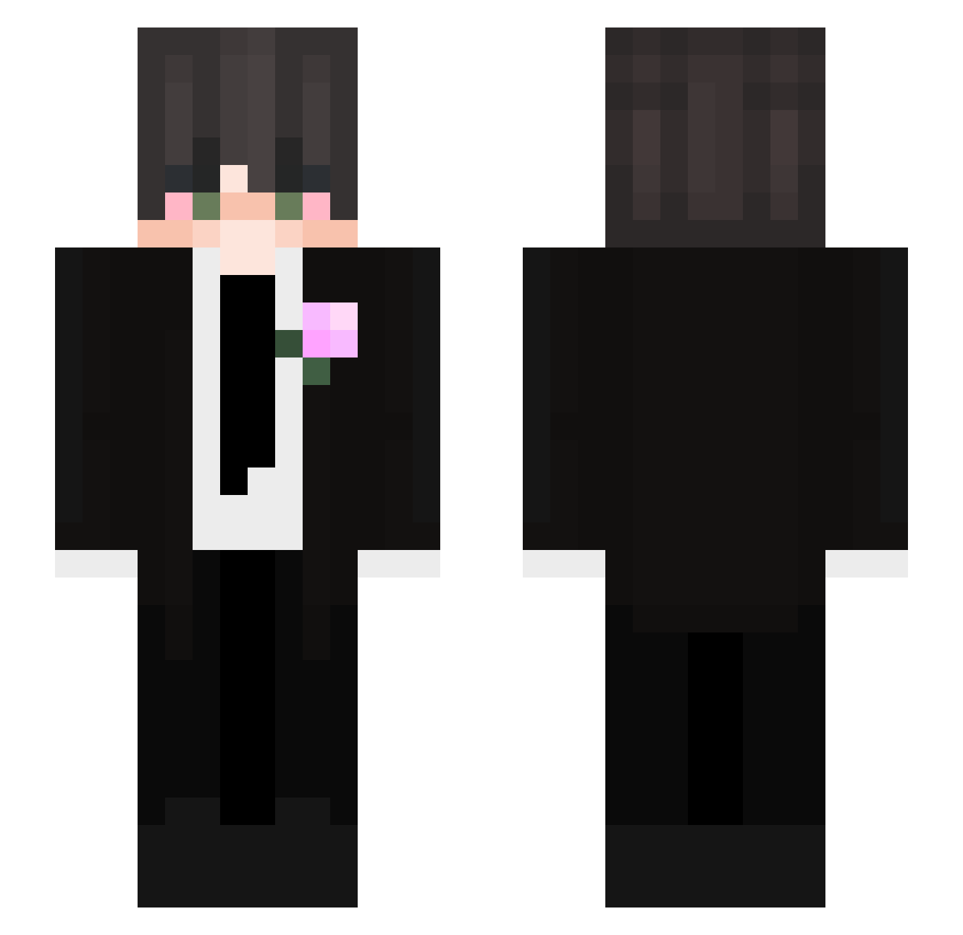 Cannabis Minecraft skin, front and back view