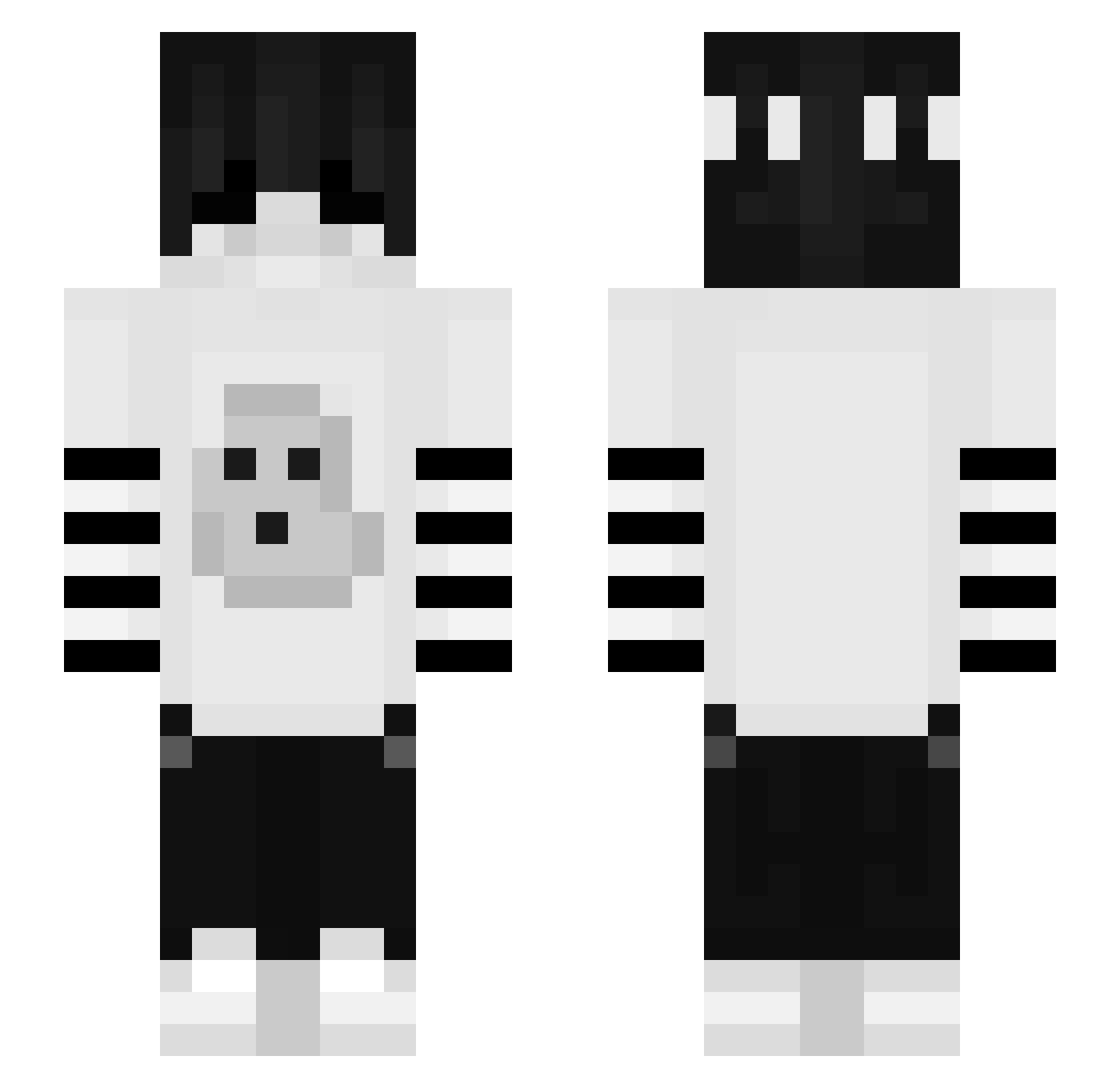 Knoppciu Minecraft skin, front and back view