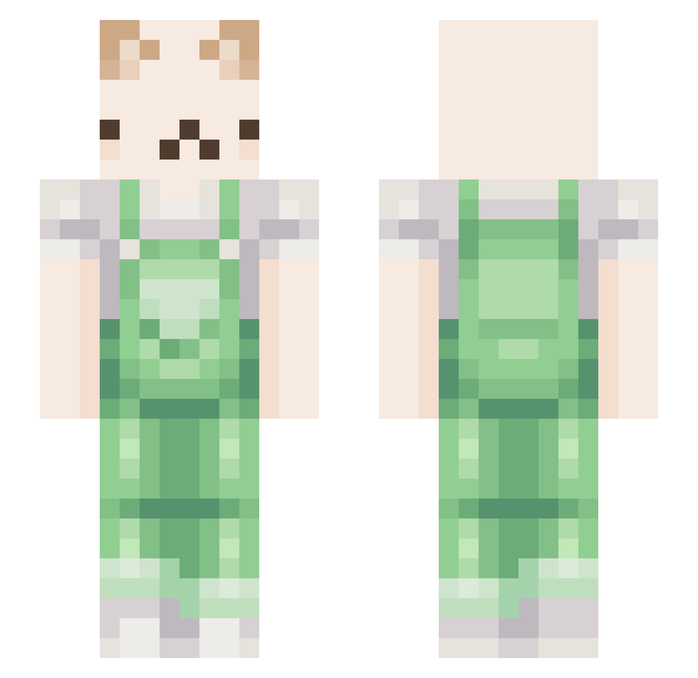 dix Minecraft skin, front and back view