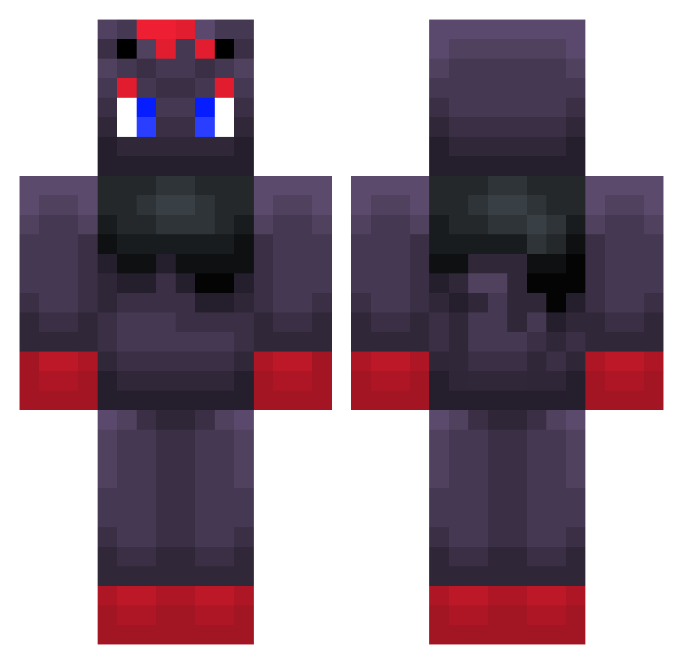 Cobalt2001 Minecraft skin, front and back view