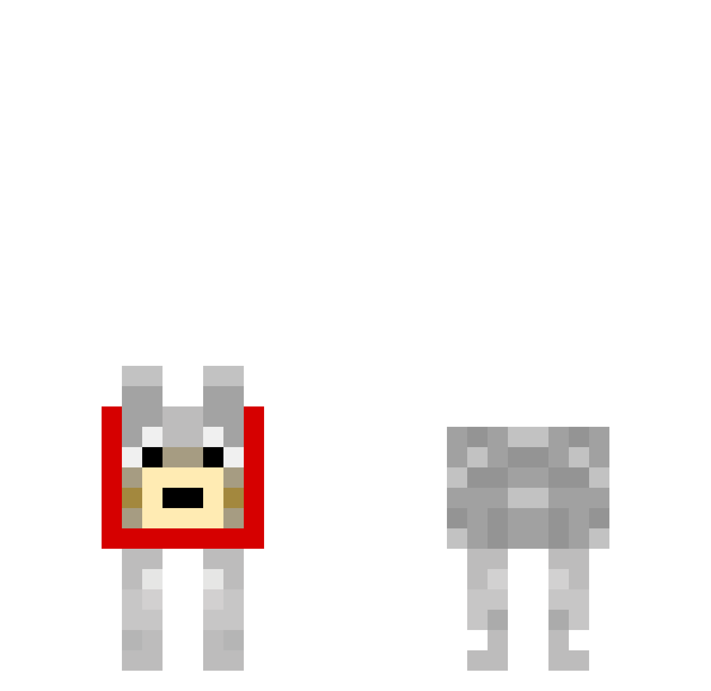 Revolved Minecraft skin, front and back view