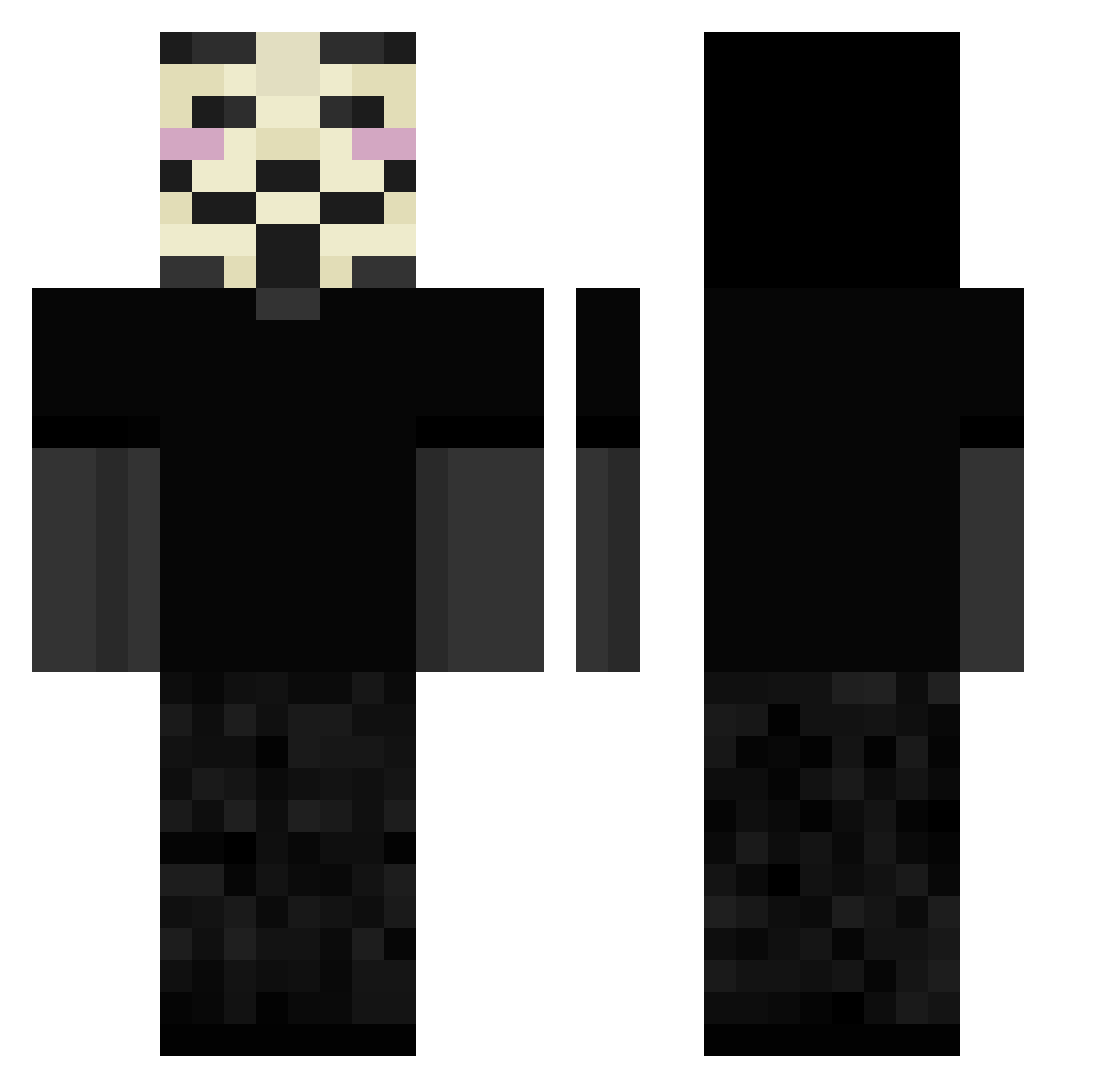 snxwf9ll Minecraft skin, front and back view