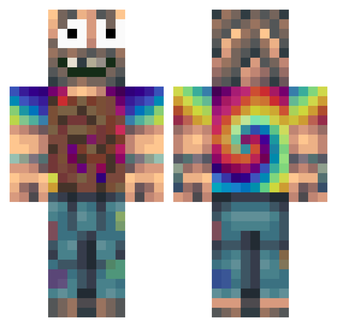 Destines Minecraft skin, front and back view
